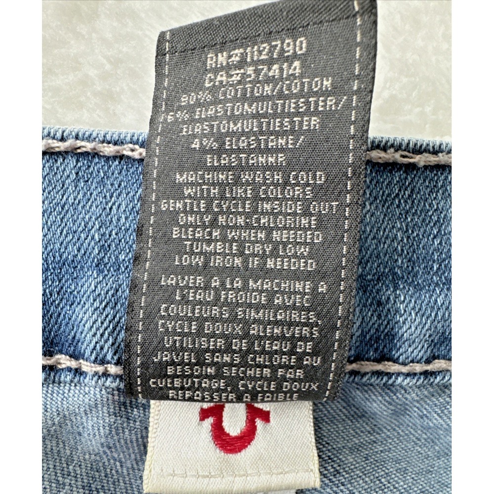 TRUE RELIGION Jeans Womens Size 31 Medium/Light Wash Embellished Pockets CHRISSY - Picture 12 of 16